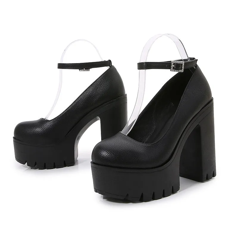 Ankle Strap Platform Heeled Sandals