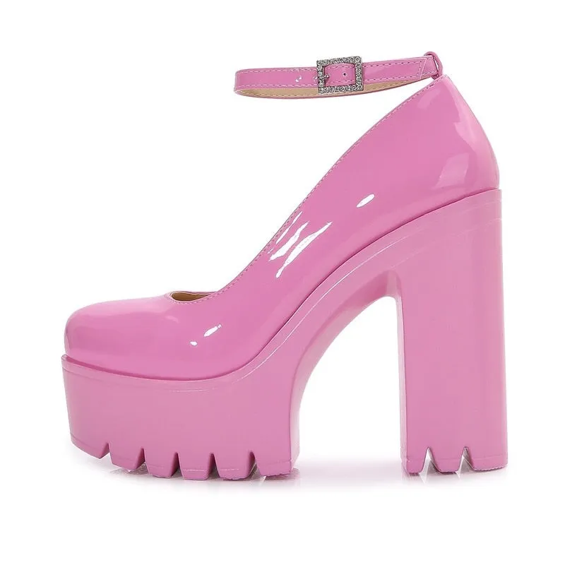 Ankle Strap Platform Heeled Sandals