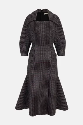 Arete Dress in Prince of Wales Check Merino Wool