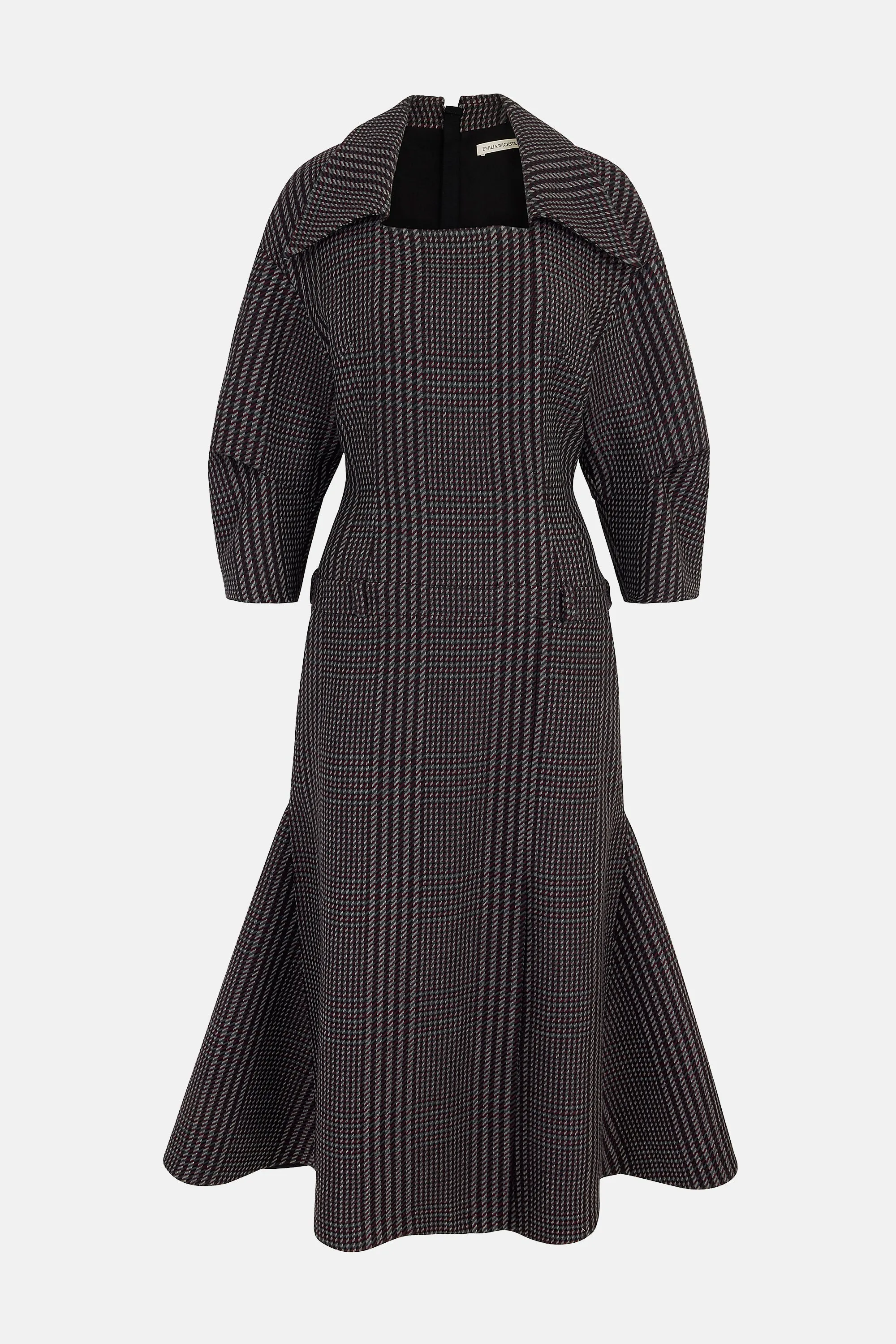 Arete Dress in Prince of Wales Check Merino Wool
