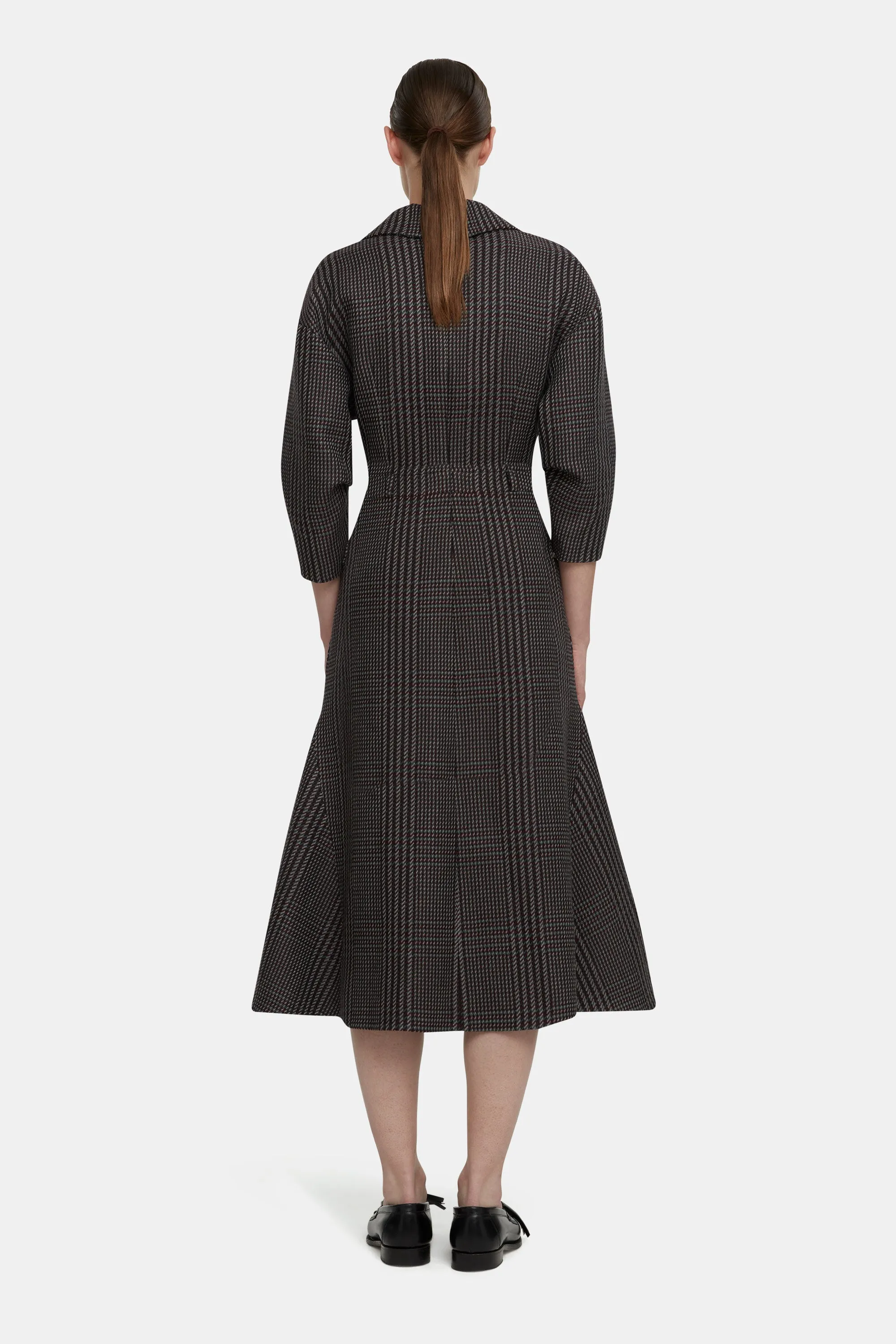 Arete Dress in Prince of Wales Check Merino Wool