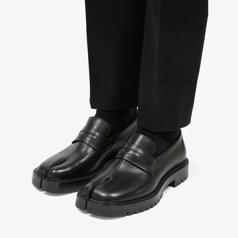 Black Leather Slip-On Loafer Unisex