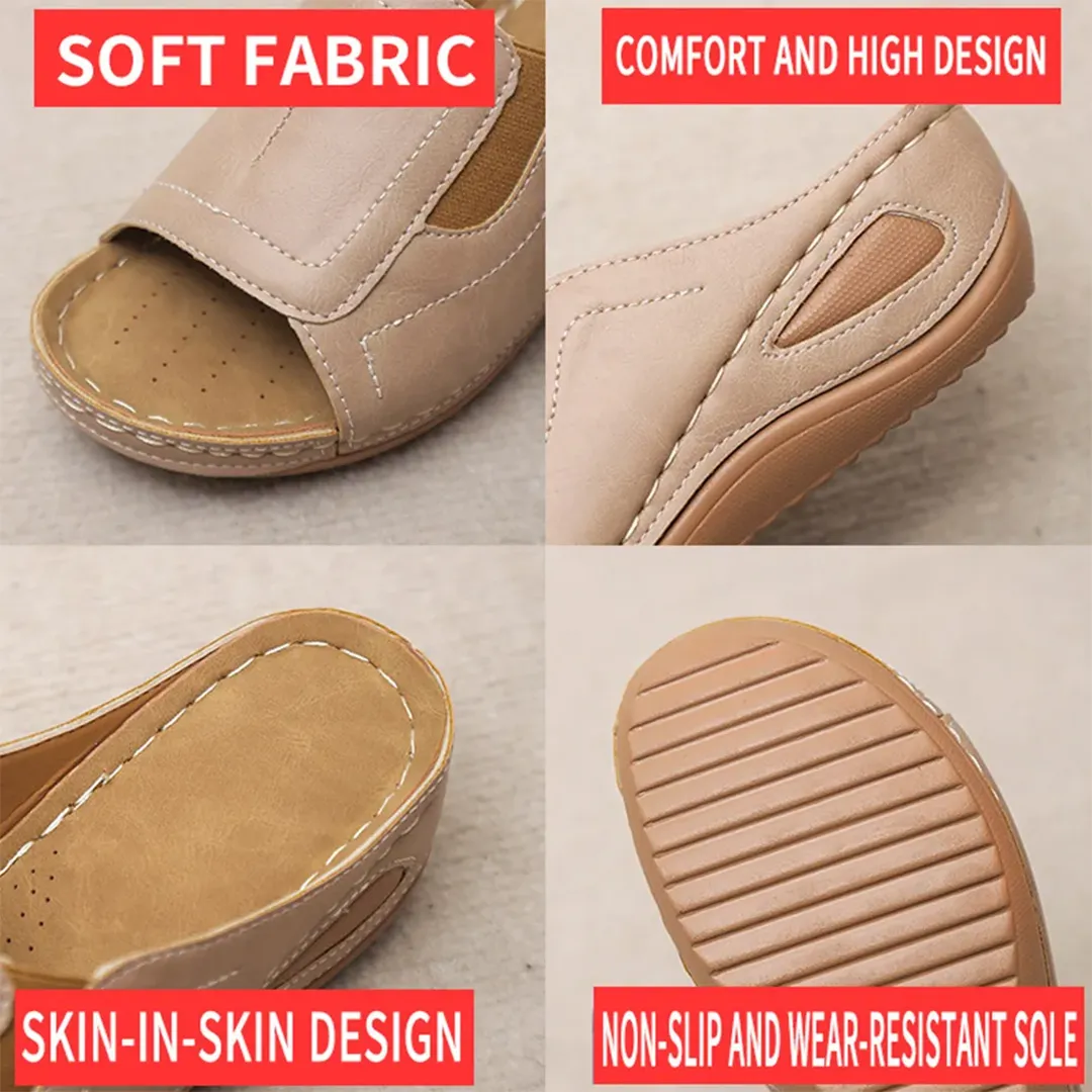 Blisscomfy Arch Support Stretchy Wide Toe Box Open Toe Sandals