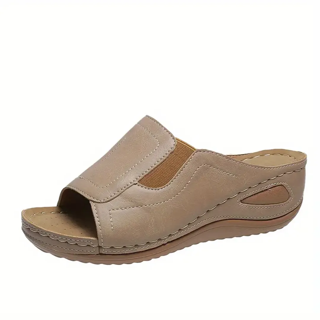 Blisscomfy Arch Support Stretchy Wide Toe Box Open Toe Sandals