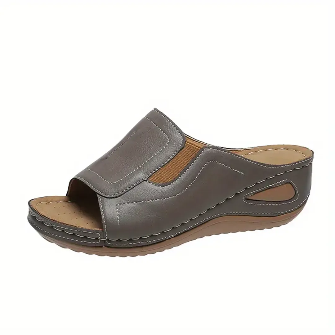 Blisscomfy Arch Support Stretchy Wide Toe Box Open Toe Sandals