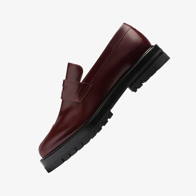 Brushed Split-Toe Chunky Loafers