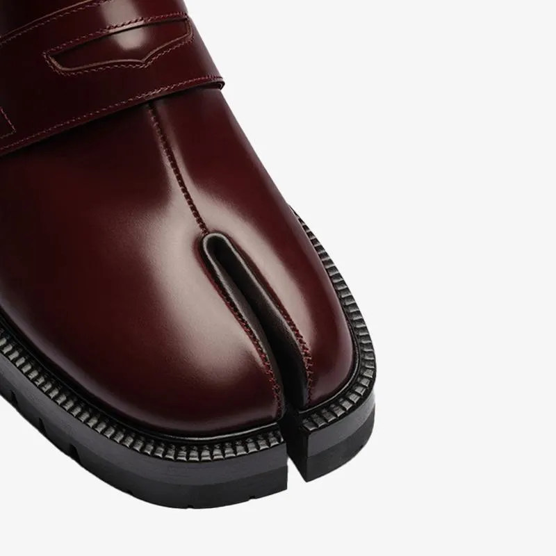 Brushed Split-Toe Chunky Loafers