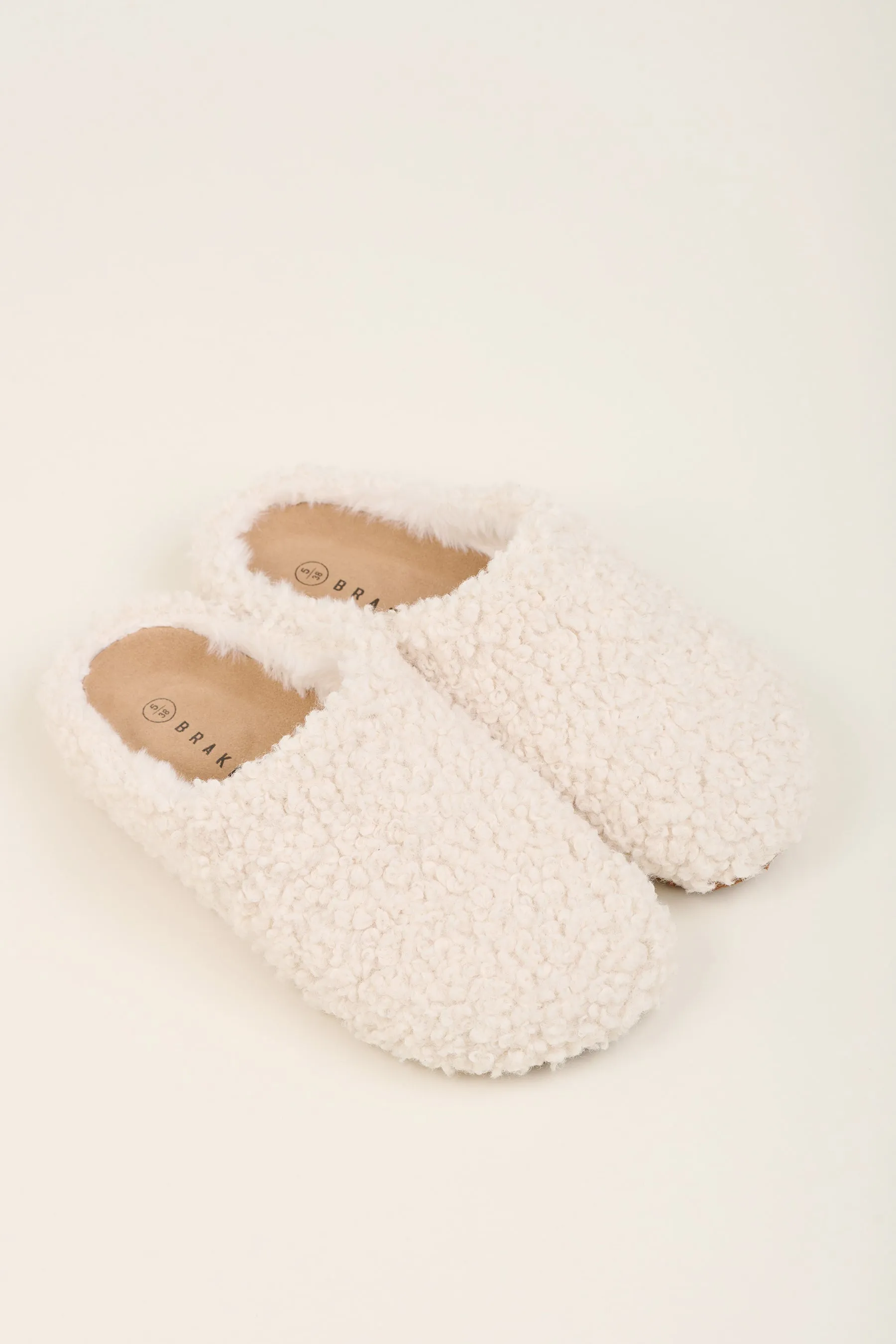 Cream Boucle Slippers