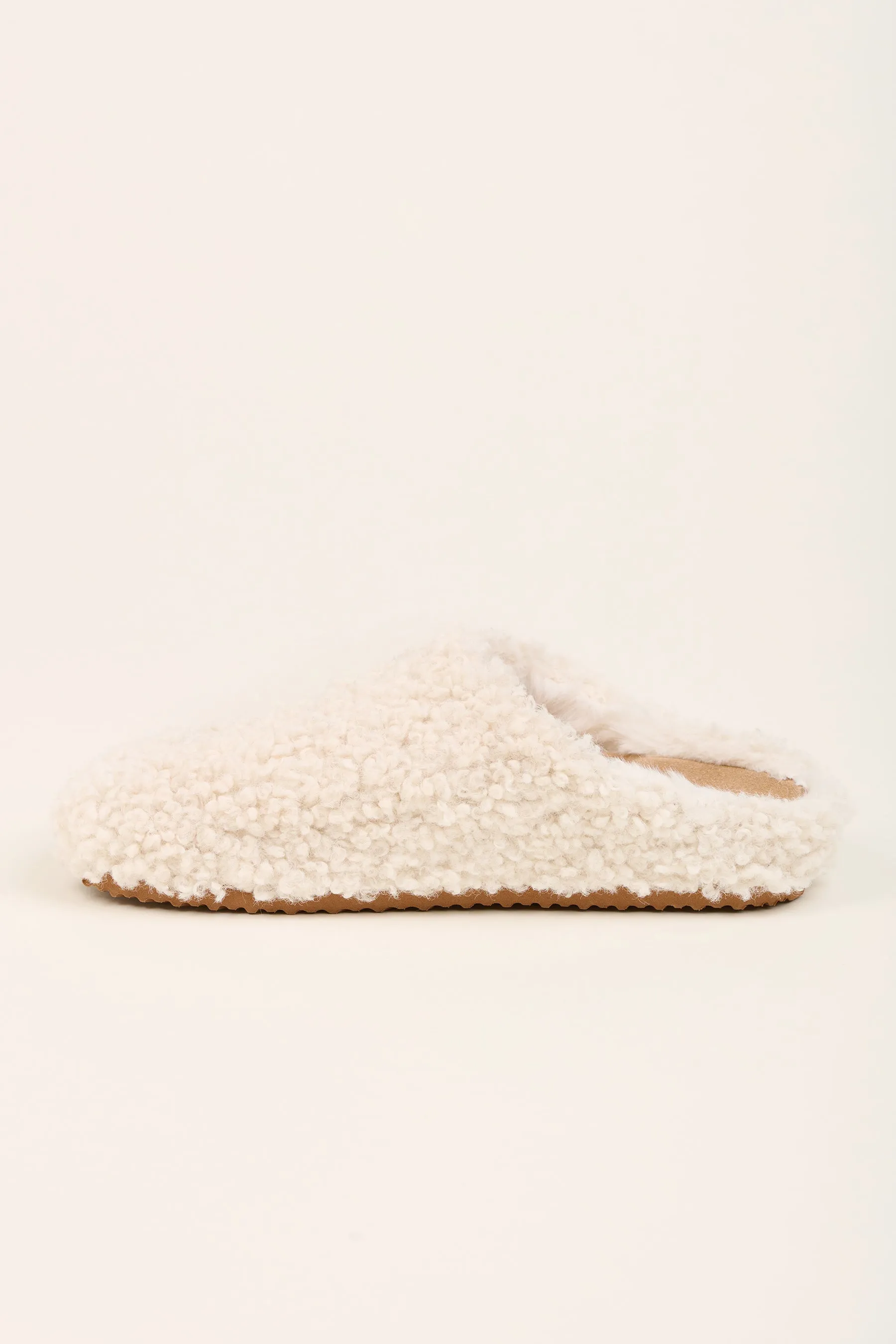 Cream Boucle Slippers