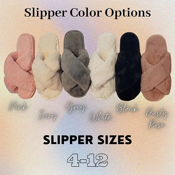 Cute Personalized Fluffy Slippers for Quinceanera