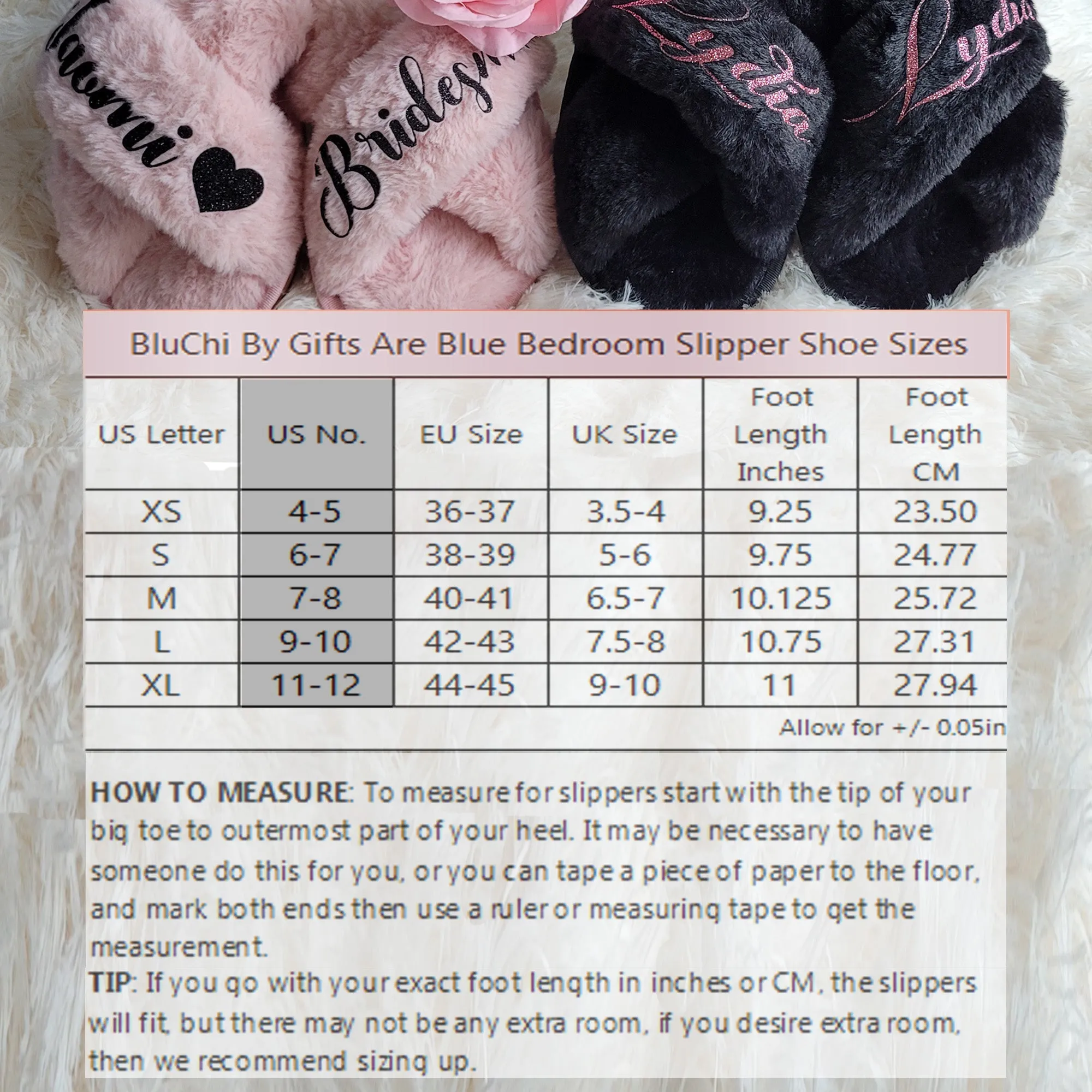 Cute Personalized Fluffy Slippers for Quinceanera