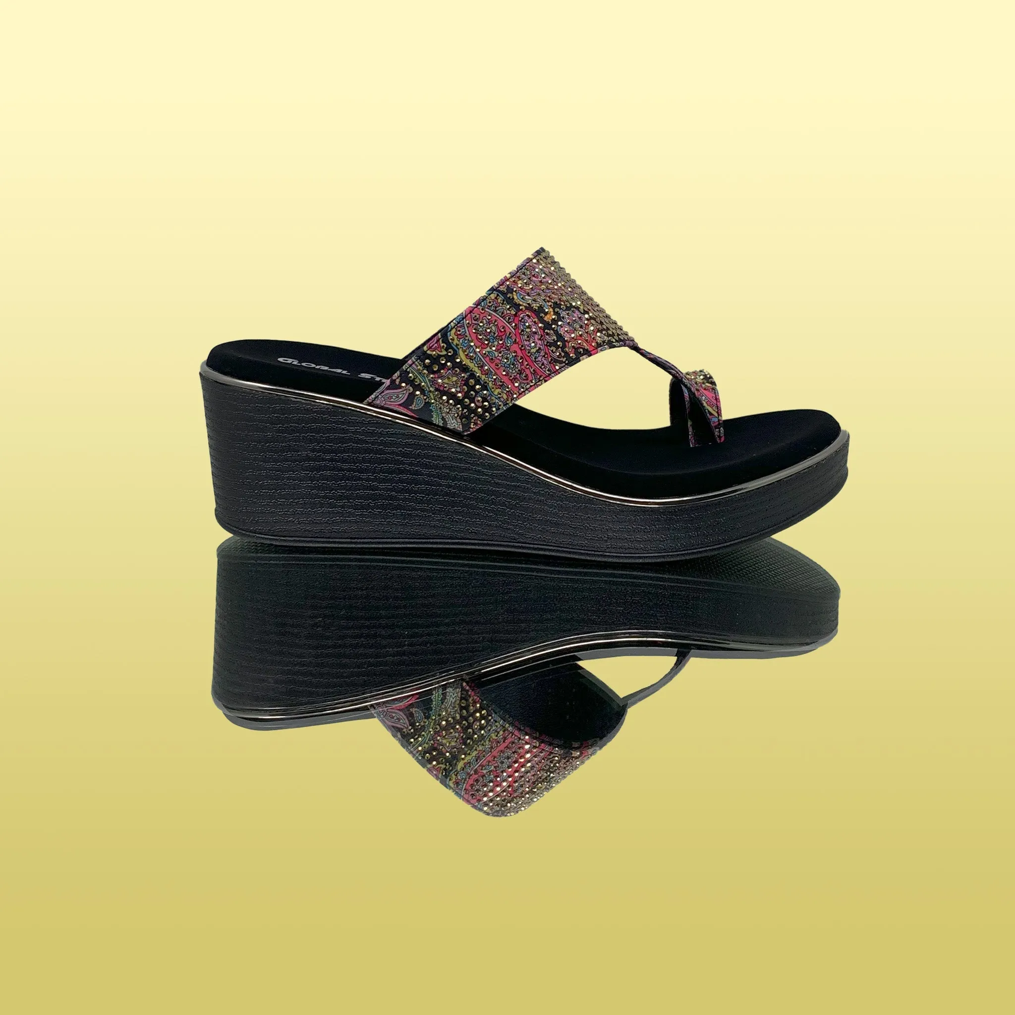 Elegant Embroidered Wedge Sandals