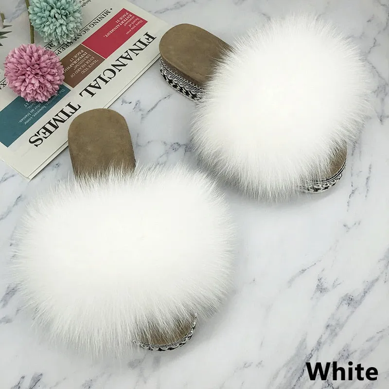 Fluffy Platform Slippers