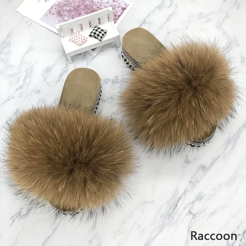 Fluffy Platform Slippers