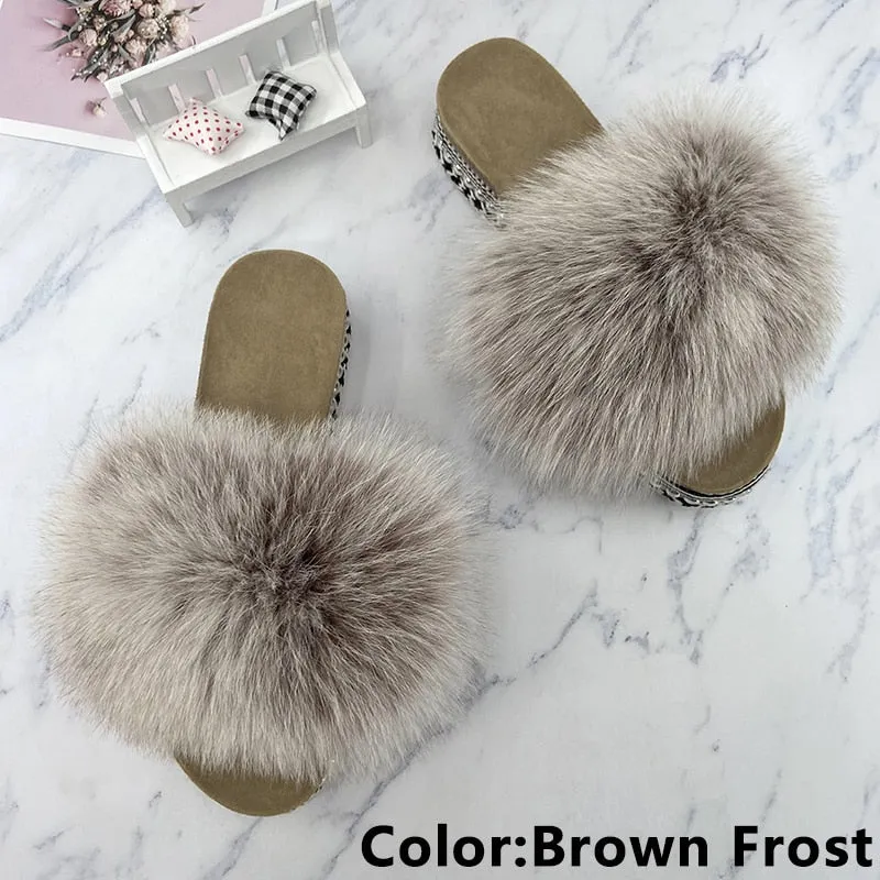 Fluffy Platform Slippers