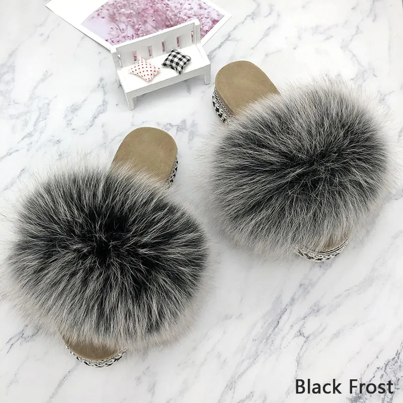 Fluffy Platform Slippers
