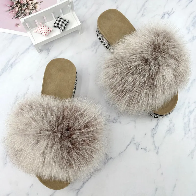 Fluffy Platform Slippers