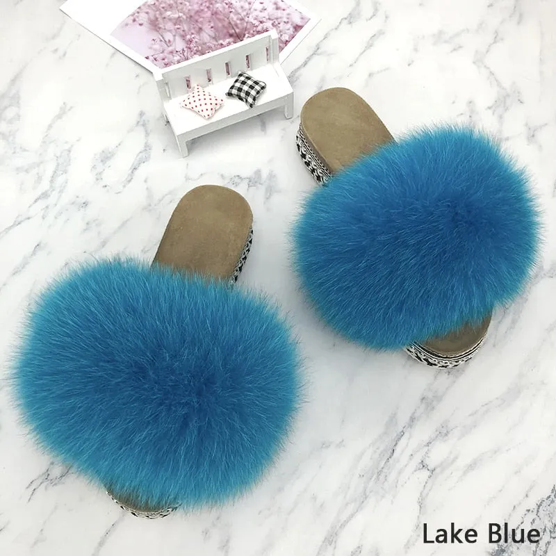Fluffy Platform Slippers