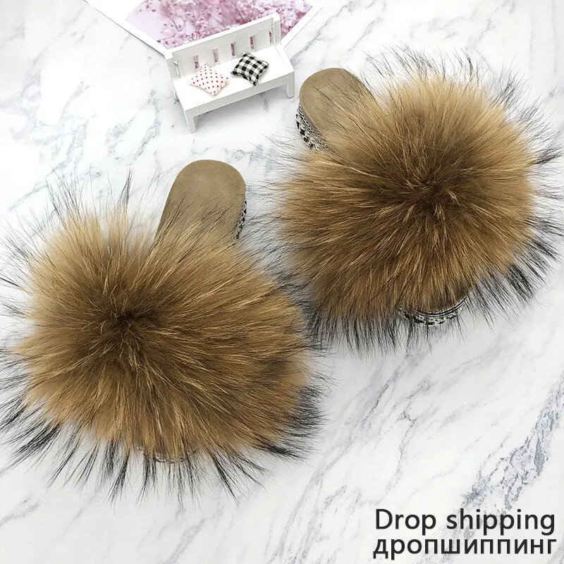 Fluffy Platform Slippers