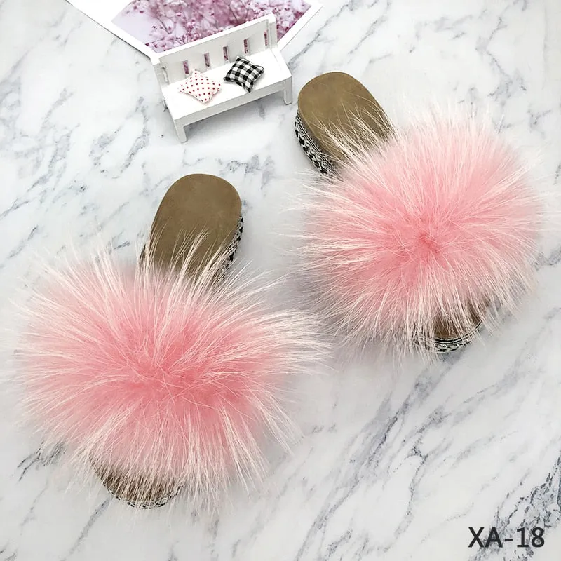 Fluffy Platform Slippers