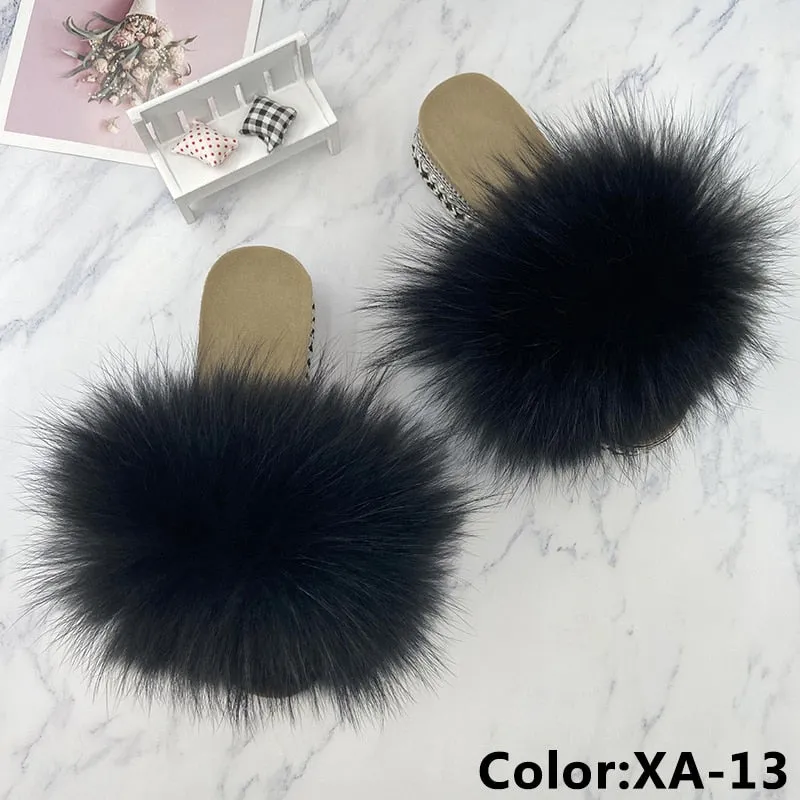 Fluffy Platform Slippers