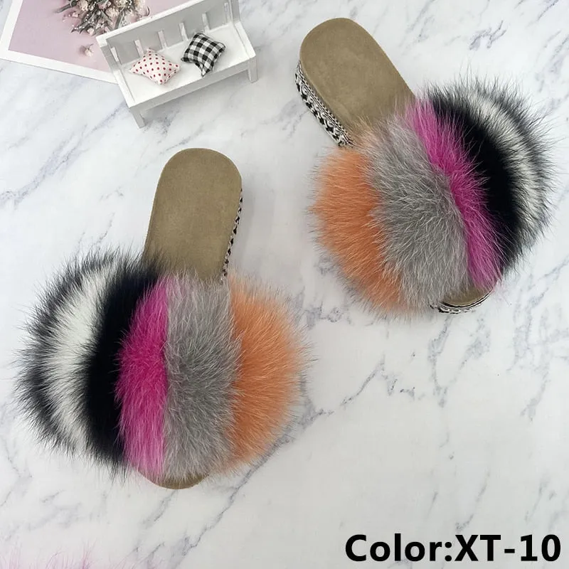 Fluffy Platform Slippers