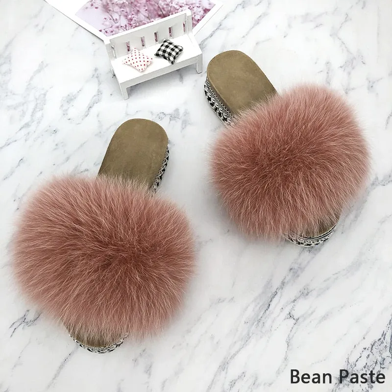 Fluffy Platform Slippers