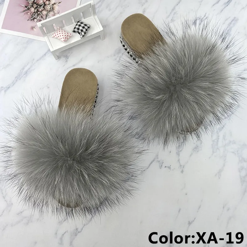 Fluffy Platform Slippers