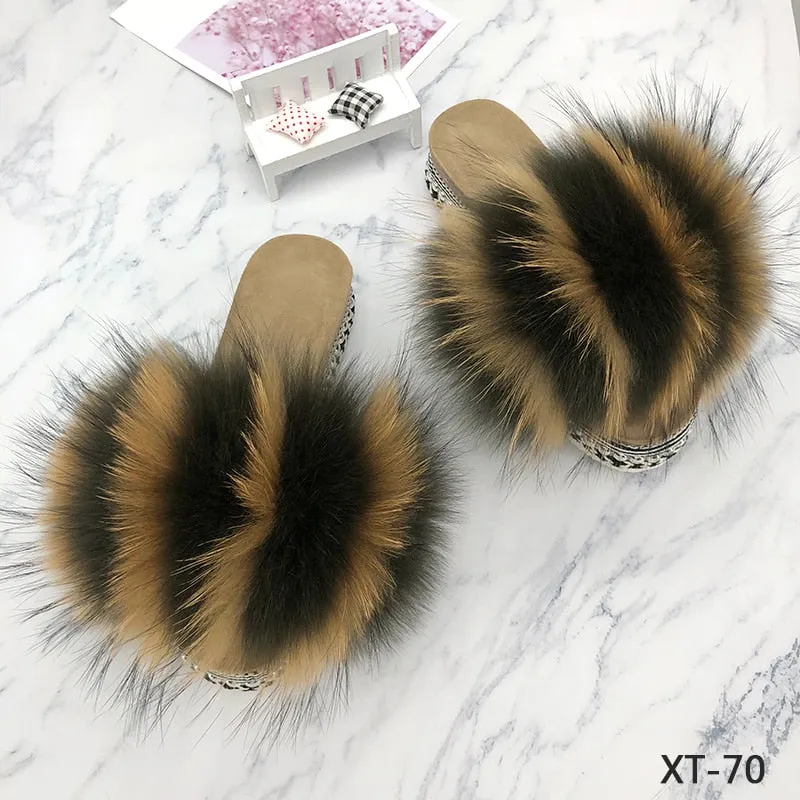 Fluffy Platform Slippers