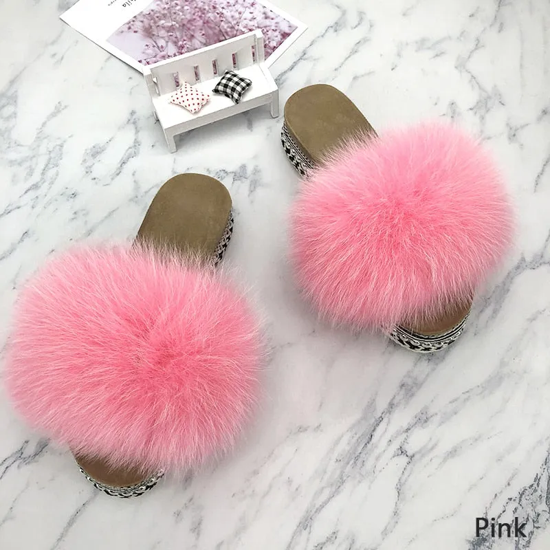 Fluffy Platform Slippers