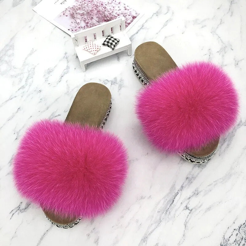 Fluffy Platform Slippers