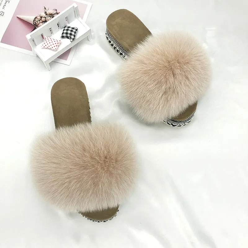 Fluffy Platform Slippers
