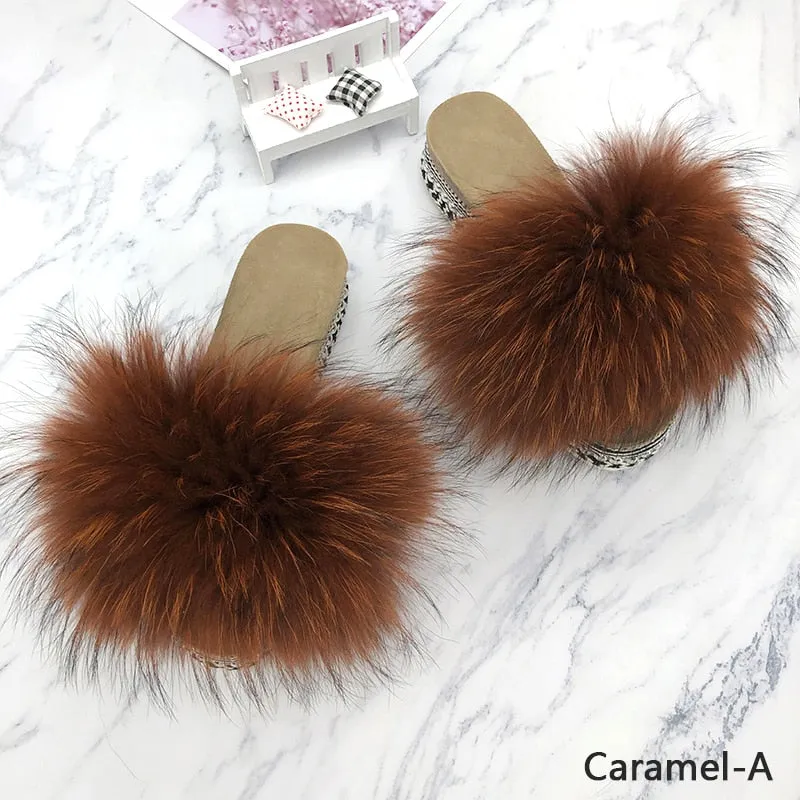 Fluffy Platform Slippers