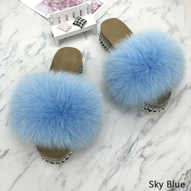 Fluffy Platform Slippers