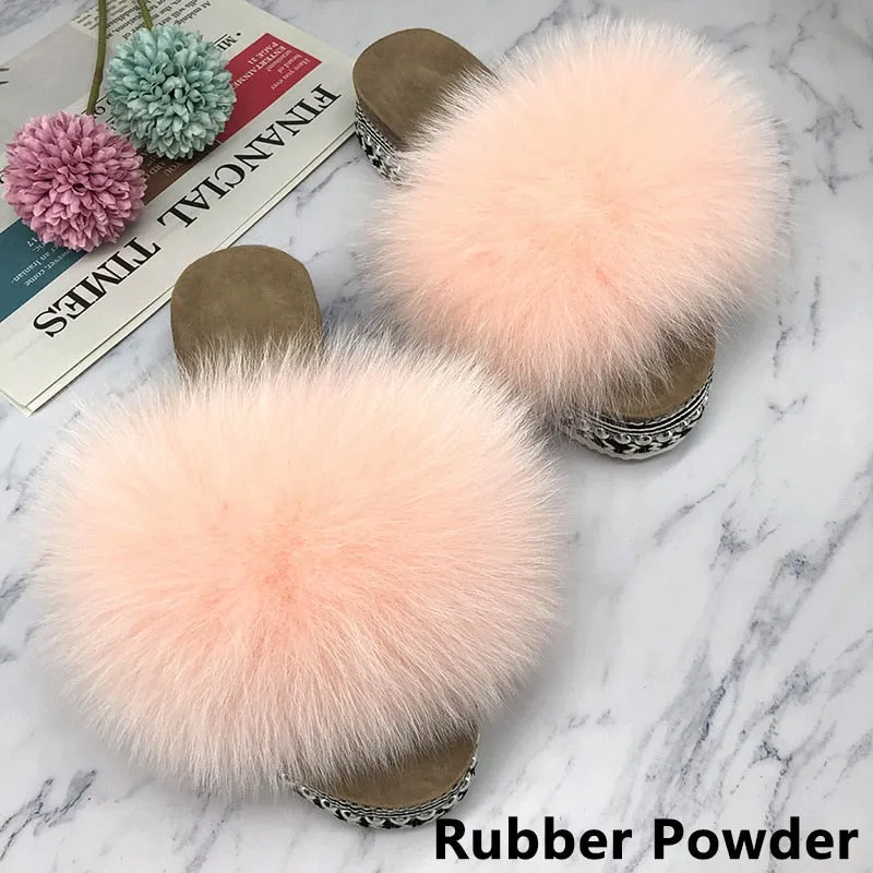 Fluffy Platform Slippers