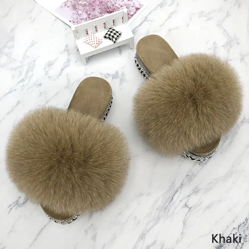 Fluffy Platform Slippers