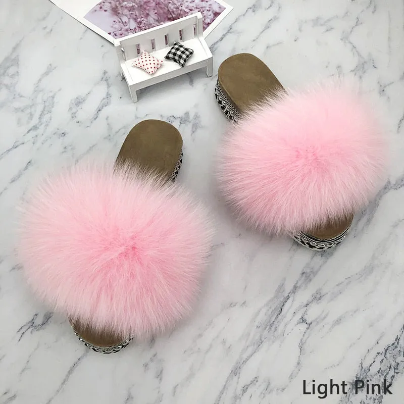 Fluffy Platform Slippers