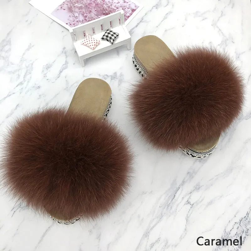 Fluffy Platform Slippers
