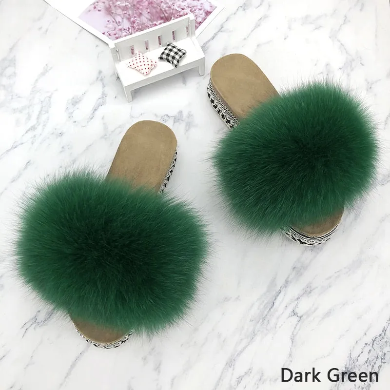 Fluffy Platform Slippers