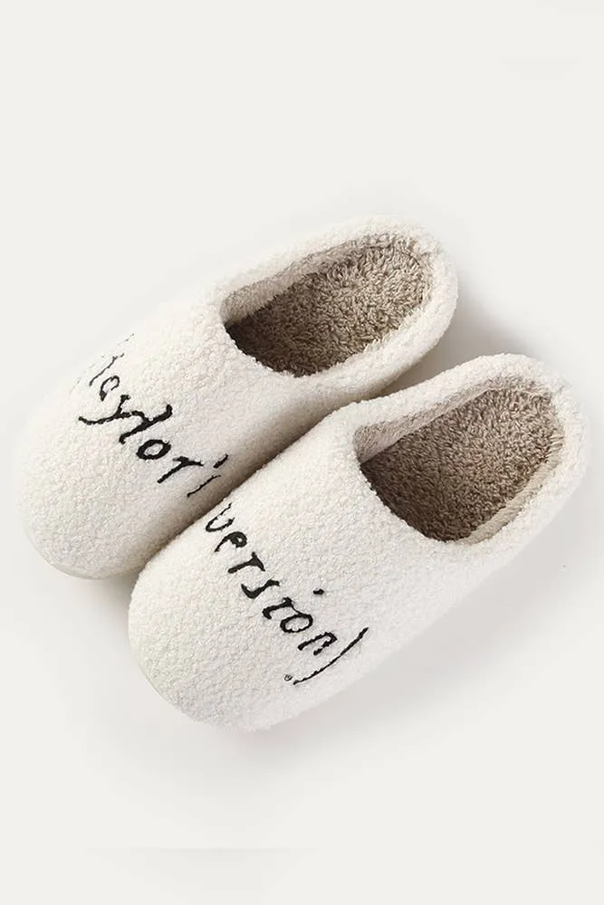 Graphic Printed Taylor's Version Knit Plush Slippers