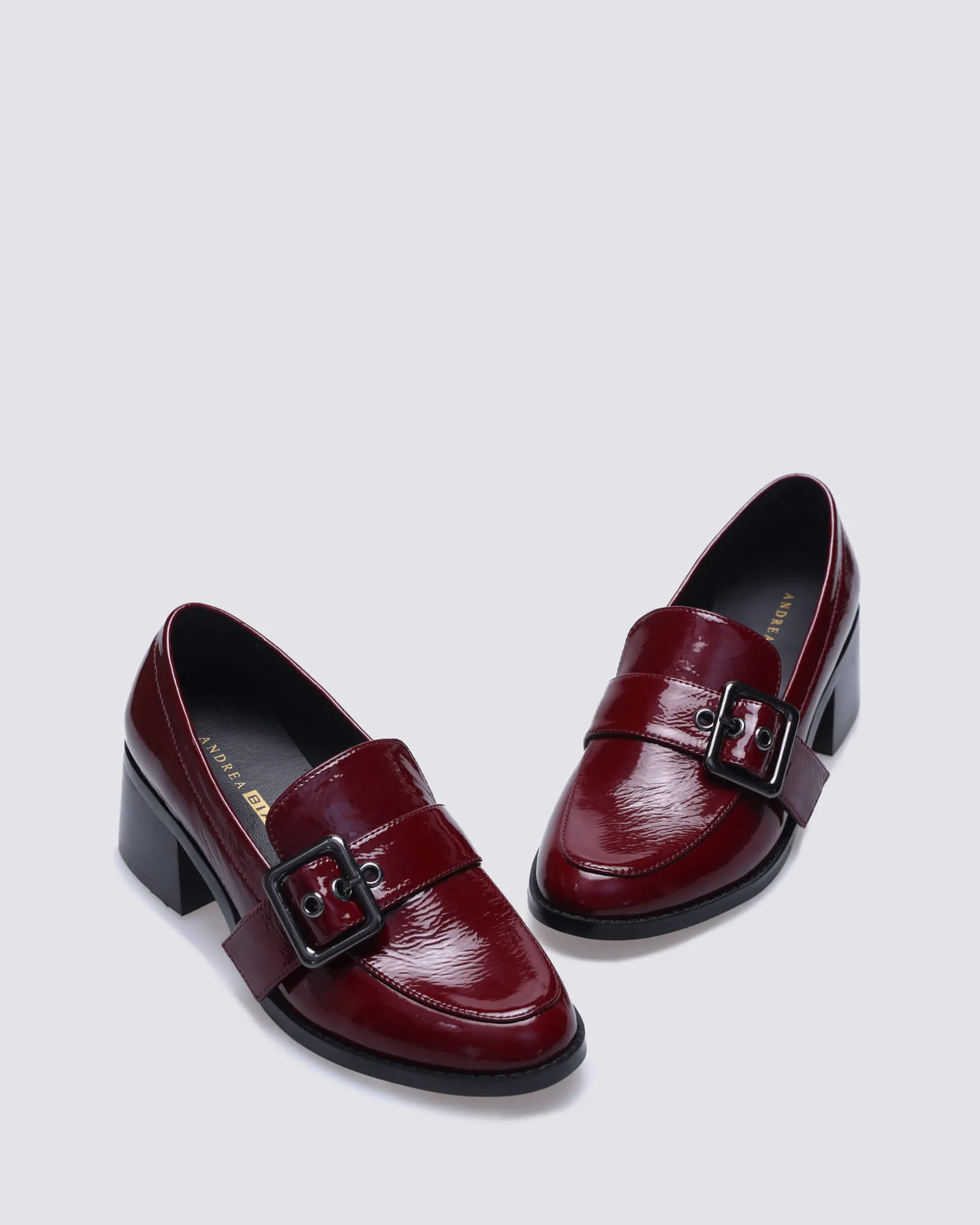 JAGER HEELED LOAFERS BORDEAUX PATENT