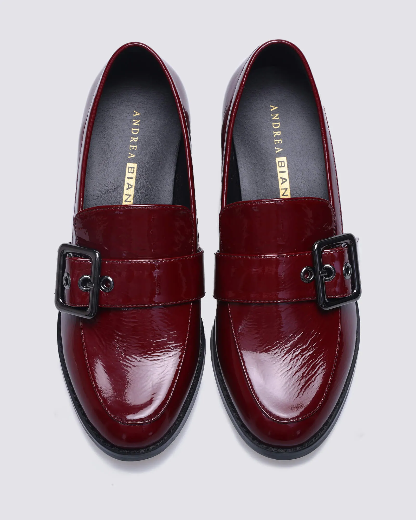 JAGER HEELED LOAFERS BORDEAUX PATENT