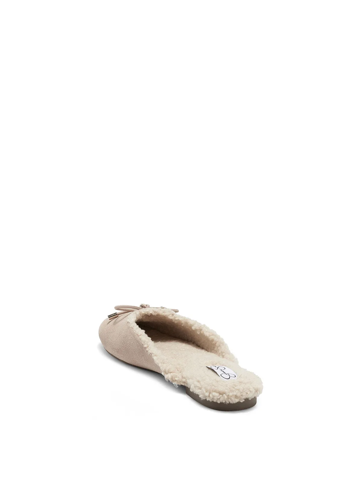 Jessica Simpson Tracee Cheyenne Cozy Suede Bowed Round Toe Slip On Flat Slippers