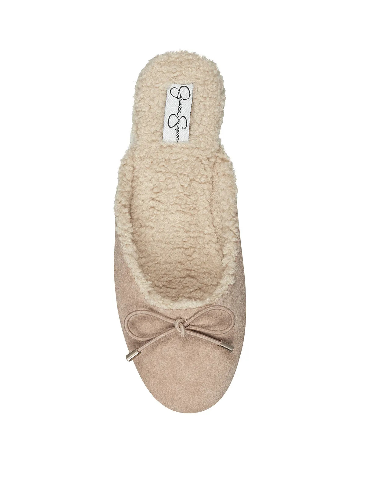 Jessica Simpson Tracee Cheyenne Cozy Suede Bowed Round Toe Slip On Flat Slippers