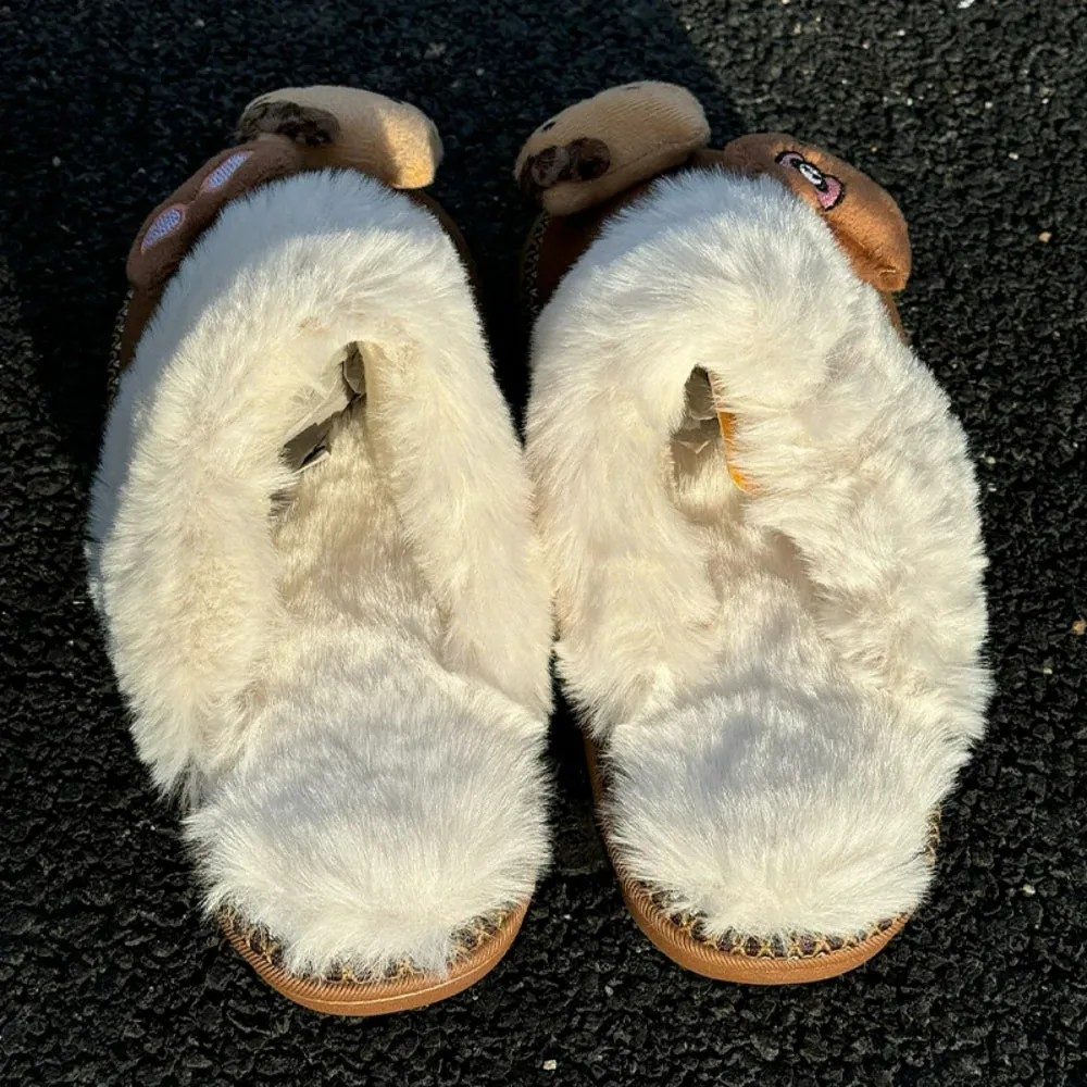 Kitty Cartoon Designed Fluffy Slippers