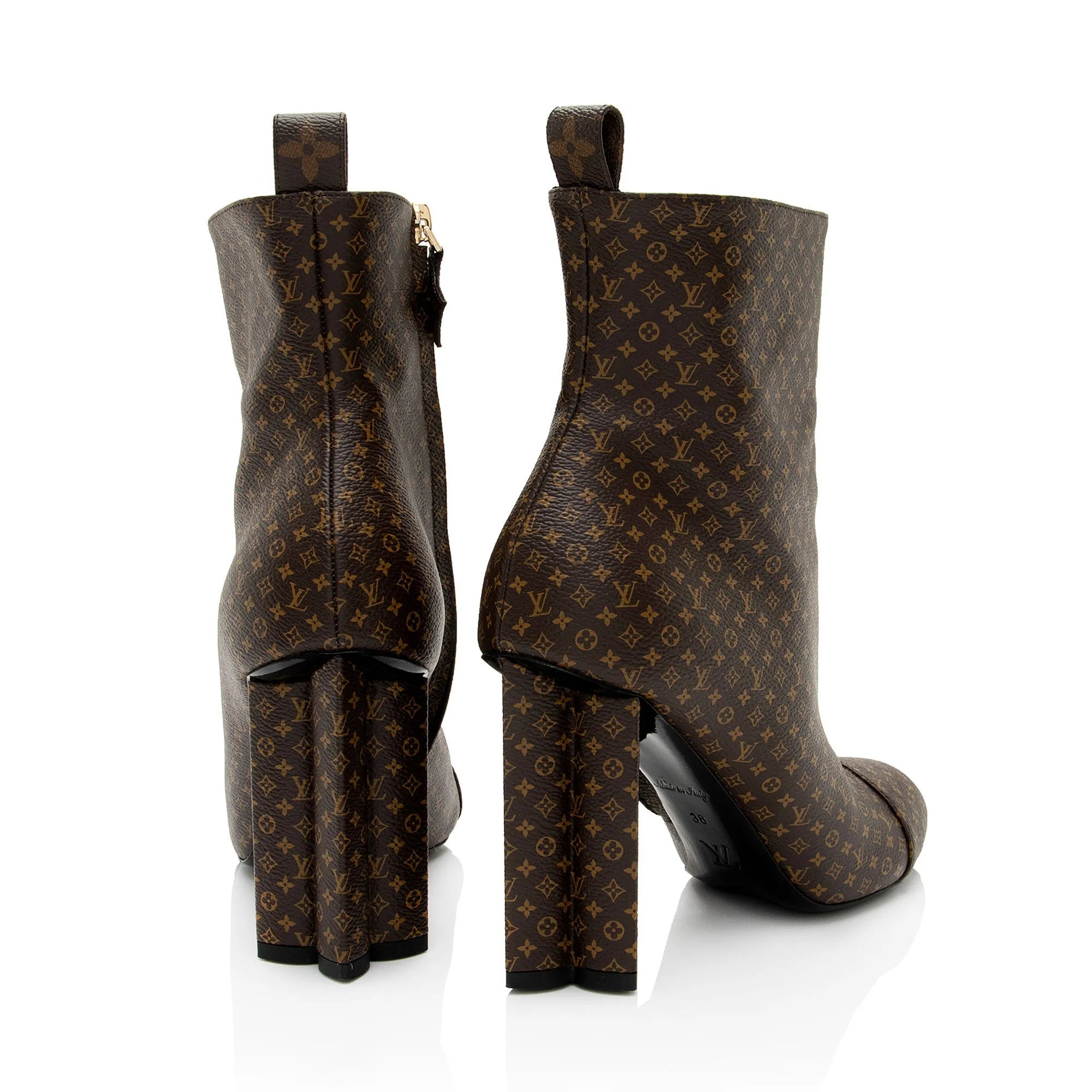 Louis Vuitton Nano Monogram Canvas Silhouette Ankle Boots