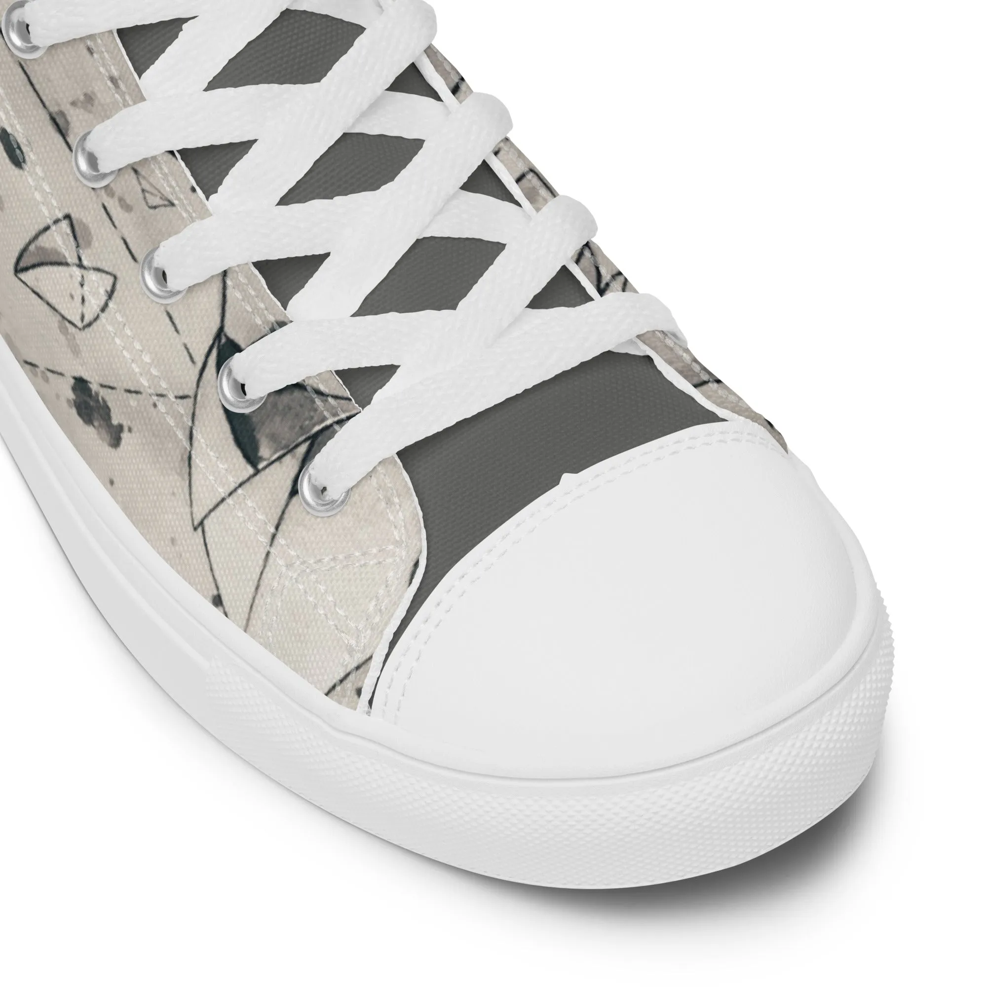 Origami Fox high top canvas shoes
