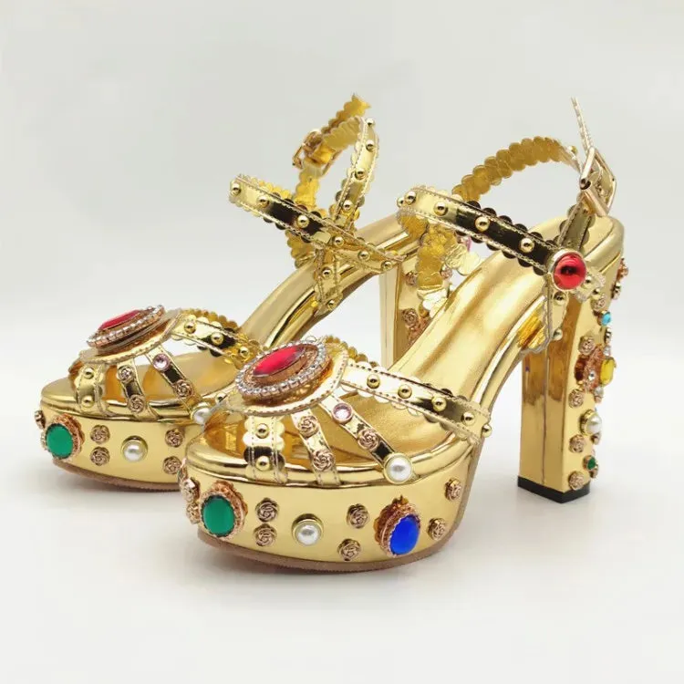 Pearl Rhinestone Platform Heels