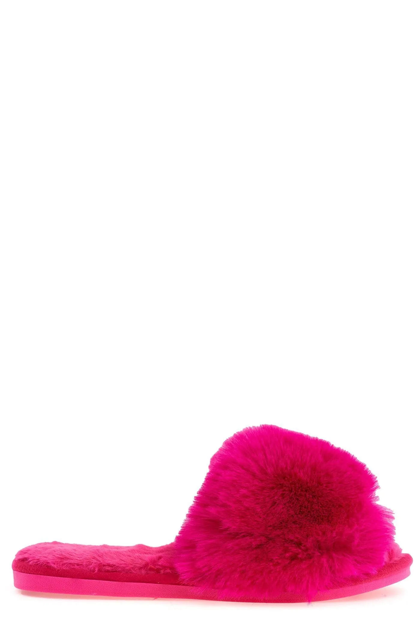 Sasha Fluffy Band Slipper in Fuchsia