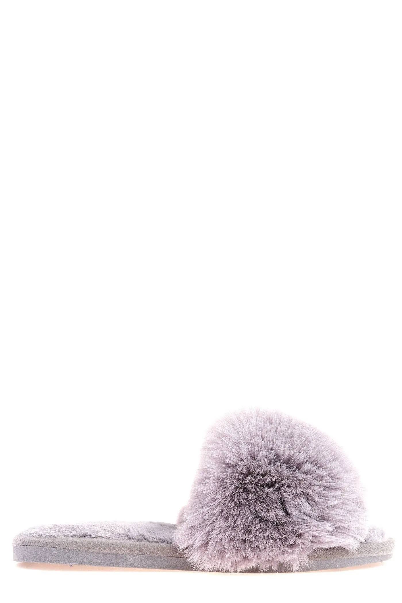Sasha Fluffy Band Slipper in Grey